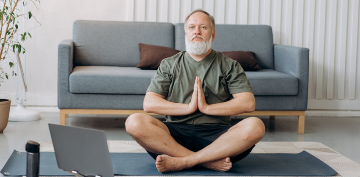 man doing yoga